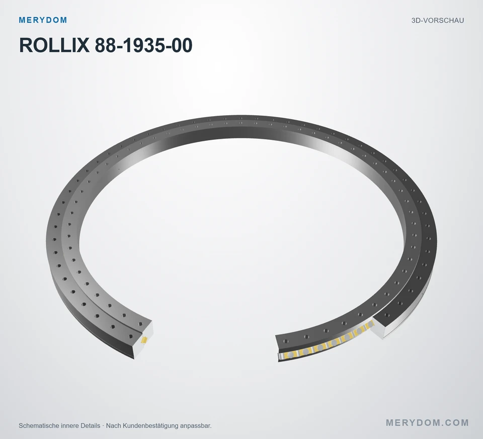 Vorschau des 3D-Modells des MERYDOM-Ersatzdrehkranzes für ROLLIX 88-1935-00.
