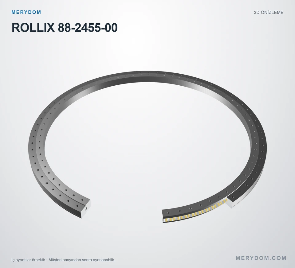 ROLLIX 88-2455-00 için MERYDOM muadil döner tabla rulmanının 3D model önizlemesi.