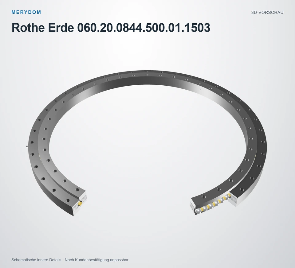 Vorschau des 3D-Modells des MERYDOM-Ersatzdrehkranzes für Rothe Erde 060.20.0844.500.01.1503.