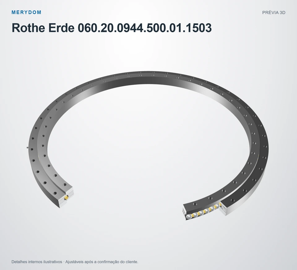 Prévia do modelo 3D do rolamento de giro de substituição MERYDOM para Rothe Erde 060.20.0944.500.01.1503.