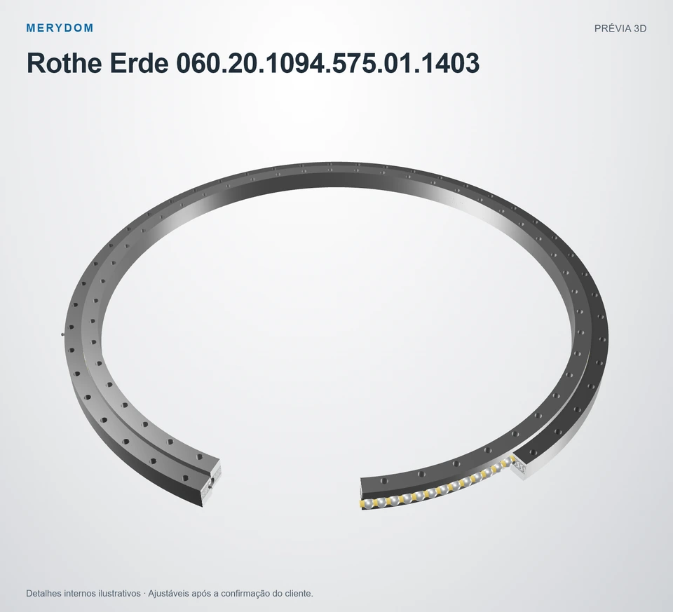 Prévia do modelo 3D do rolamento de giro de substituição MERYDOM para Rothe Erde 060.20.1094.575.01.1403.
