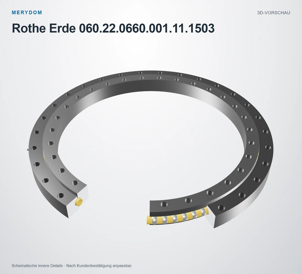 Vorschau des 3D-Modells des MERYDOM-Ersatzdrehkranzes für Rothe Erde 060.22.0660.001.11.1503.