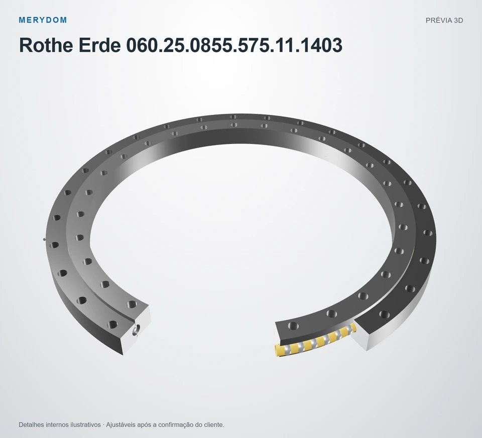 Prévia do modelo 3D do rolamento de giro de substituição MERYDOM para Rothe Erde 060.25.0855.575.11.1403.
