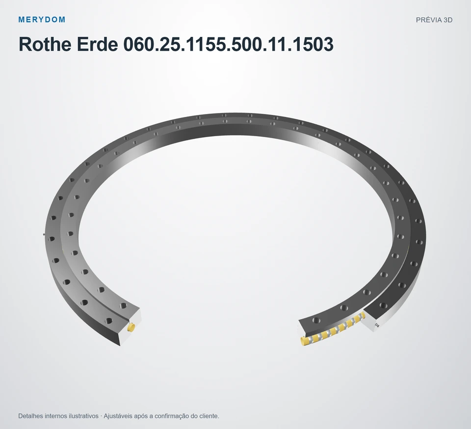 Prévia do modelo 3D do rolamento de giro de substituição MERYDOM para Rothe Erde 060.25.1155.500.11.1503.