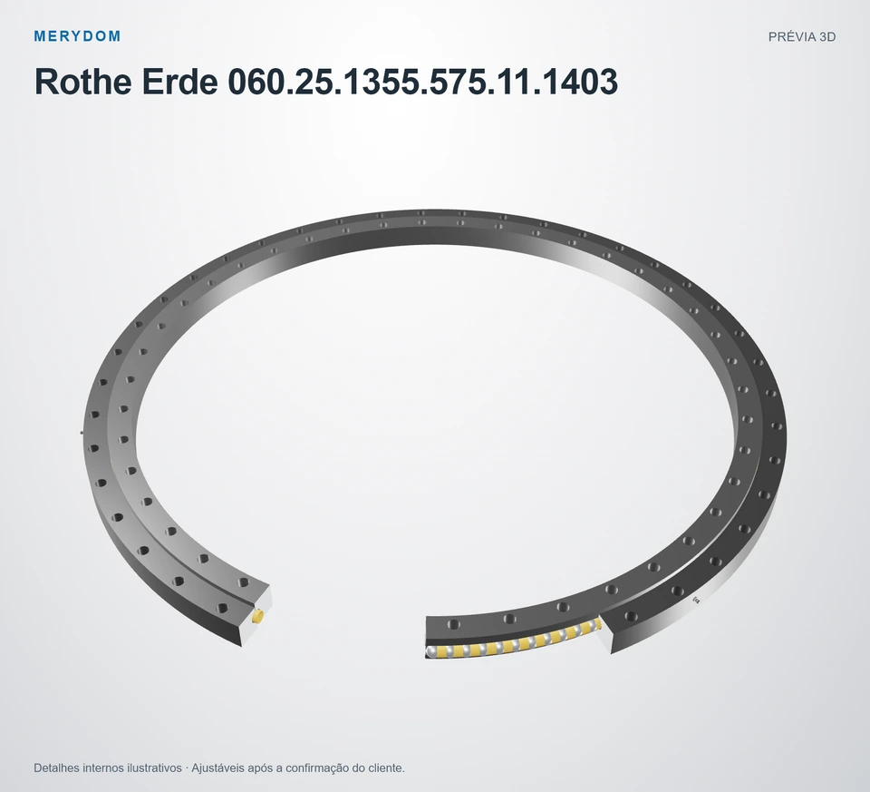 Prévia do modelo 3D do rolamento de giro de substituição MERYDOM para Rothe Erde 060.25.1355.575.11.1403.