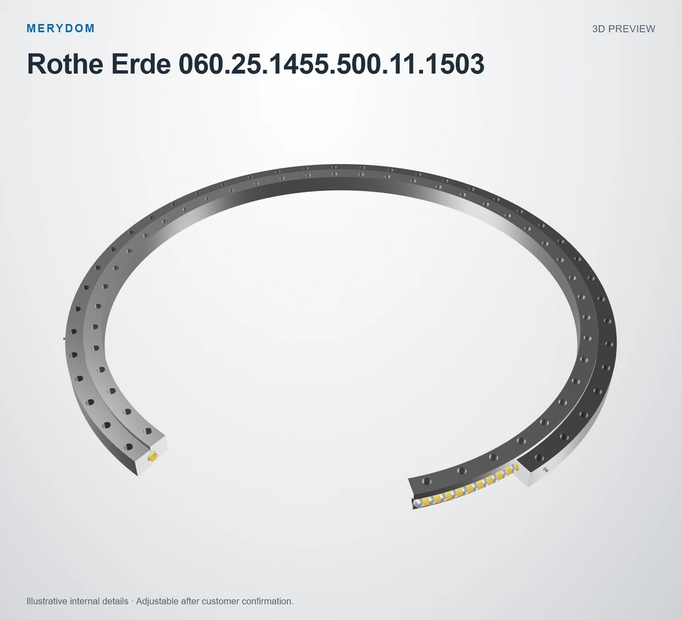 3D model preview of the MERYDOM replacement slewing bearing for Rothe Erde 060.25.1455.500.11.1503.