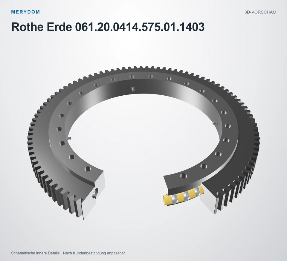 Vorschau des 3D-Modells des MERYDOM-Ersatzdrehkranzes für Rothe Erde 061.20.0414.575.01.1403.