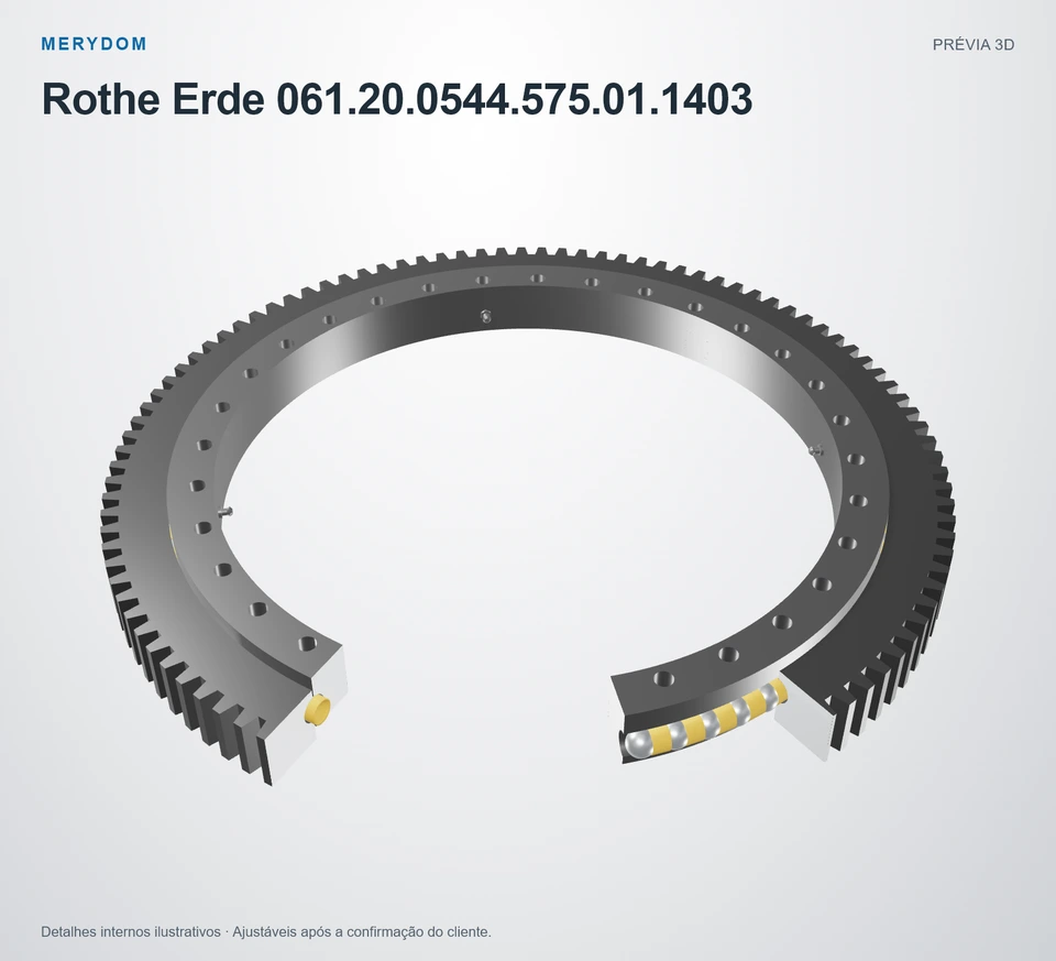 Prévia do modelo 3D do rolamento de giro de substituição MERYDOM para Rothe Erde 061.20.0544.575.01.1403.
