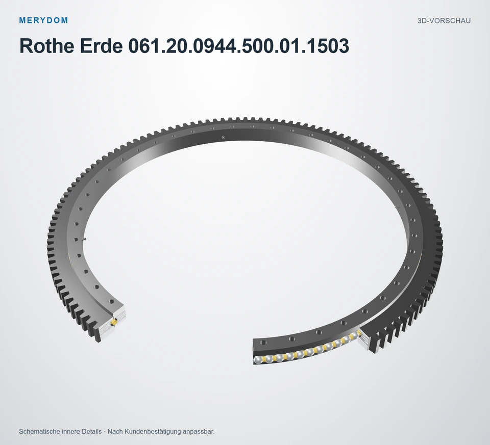 Vorschau des 3D-Modells des MERYDOM-Ersatzdrehkranzes für Rothe Erde 061.20.0944.500.01.1503.