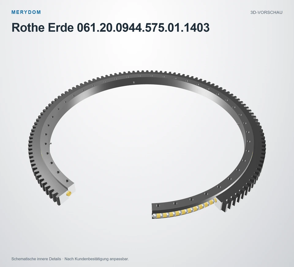 Vorschau des 3D-Modells des MERYDOM-Ersatzdrehkranzes für Rothe Erde 061.20.0944.575.01.1403.