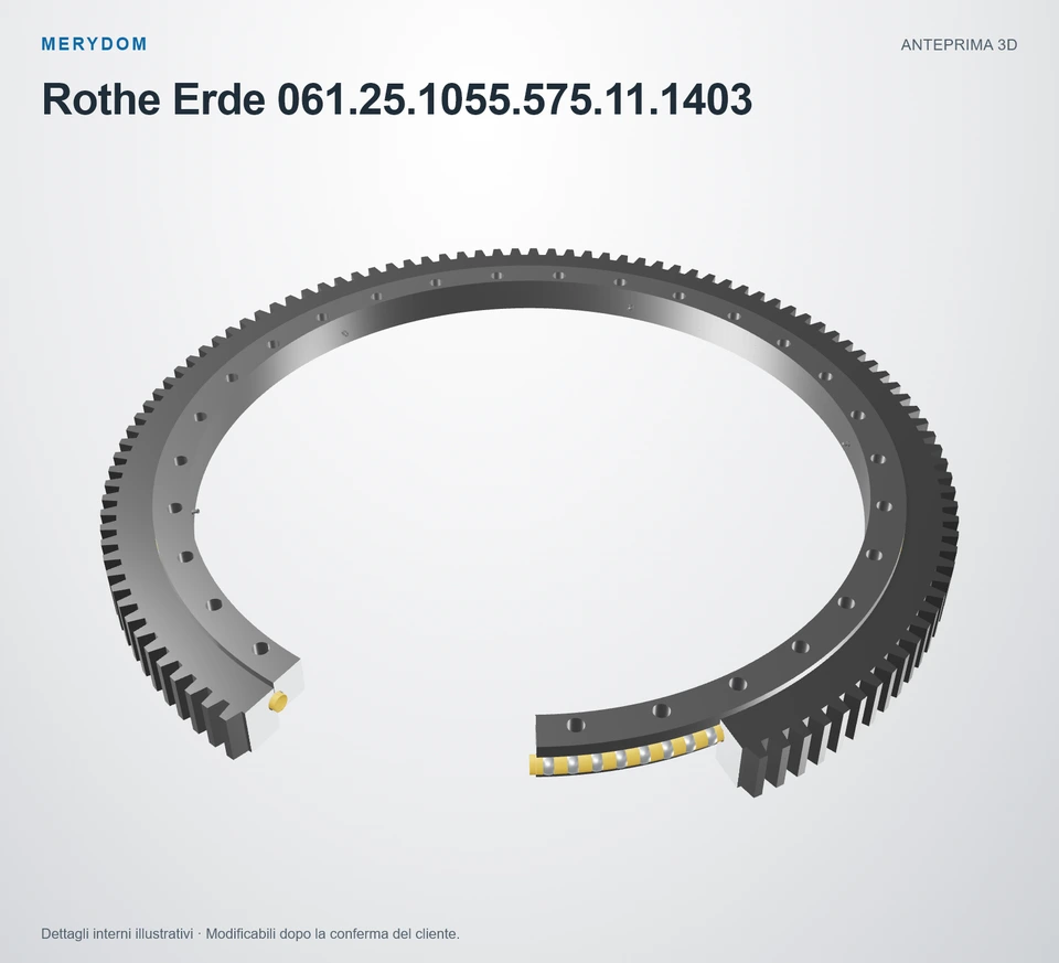 Anteprima del modello 3D del cuscinetto di rotazione sostitutivo MERYDOM per Rothe Erde 061.25.1055.575.11.1403.