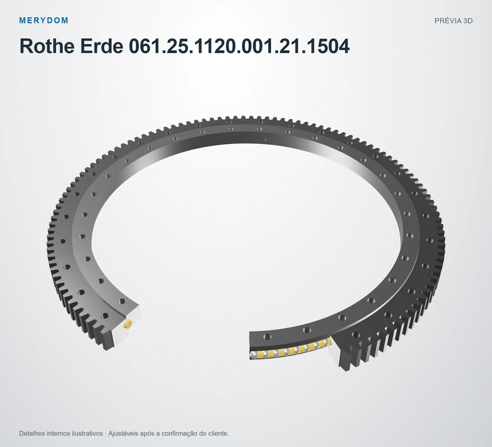 Prévia do modelo 3D do rolamento de giro de substituição MERYDOM para Rothe Erde 061.25.1120.001.21.1504.