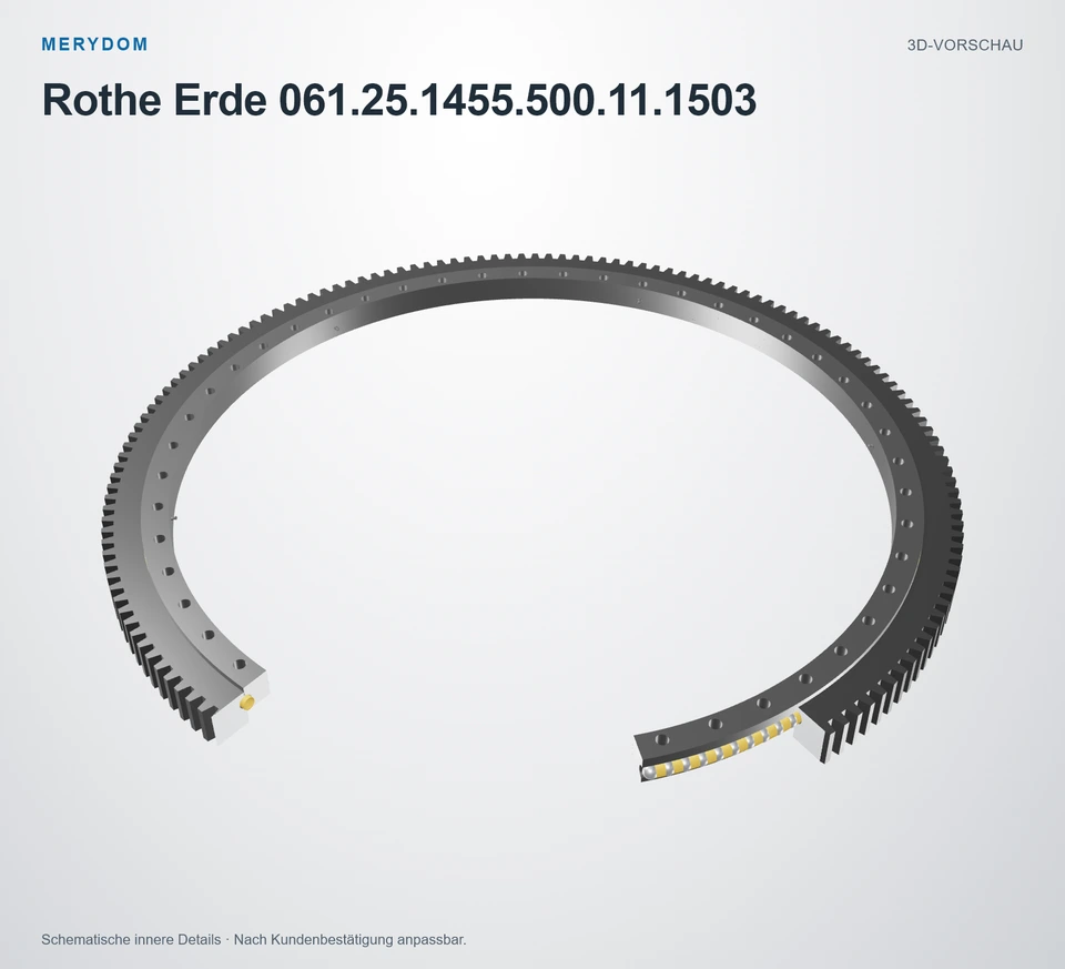 Vorschau des 3D-Modells des MERYDOM-Ersatzdrehkranzes für Rothe Erde 061.25.1455.500.11.1503.