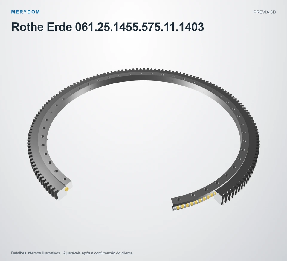 Prévia do modelo 3D do rolamento de giro de substituição MERYDOM para Rothe Erde 061.25.1455.575.11.1403.