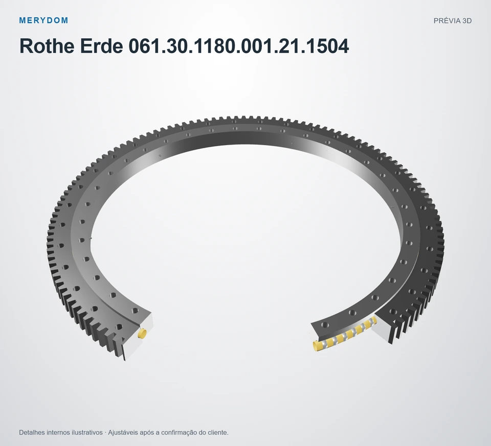 Prévia do modelo 3D do rolamento de giro de substituição MERYDOM para Rothe Erde 061.30.1180.001.21.1504.