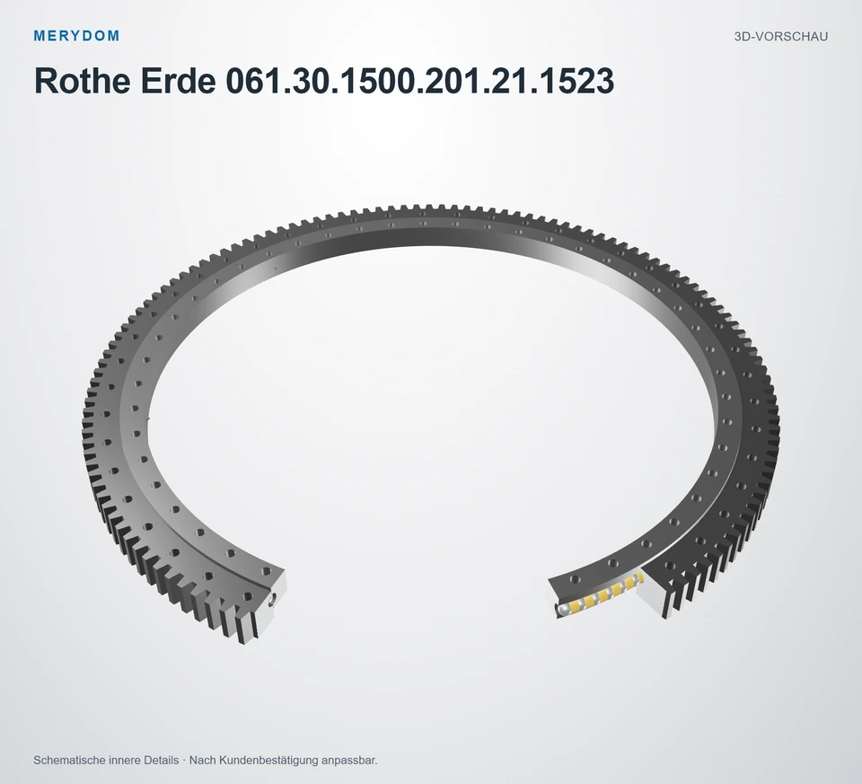 Vorschau des 3D-Modells des MERYDOM-Ersatzdrehkranzes für Rothe Erde 061.30.1500.201.21.1523.