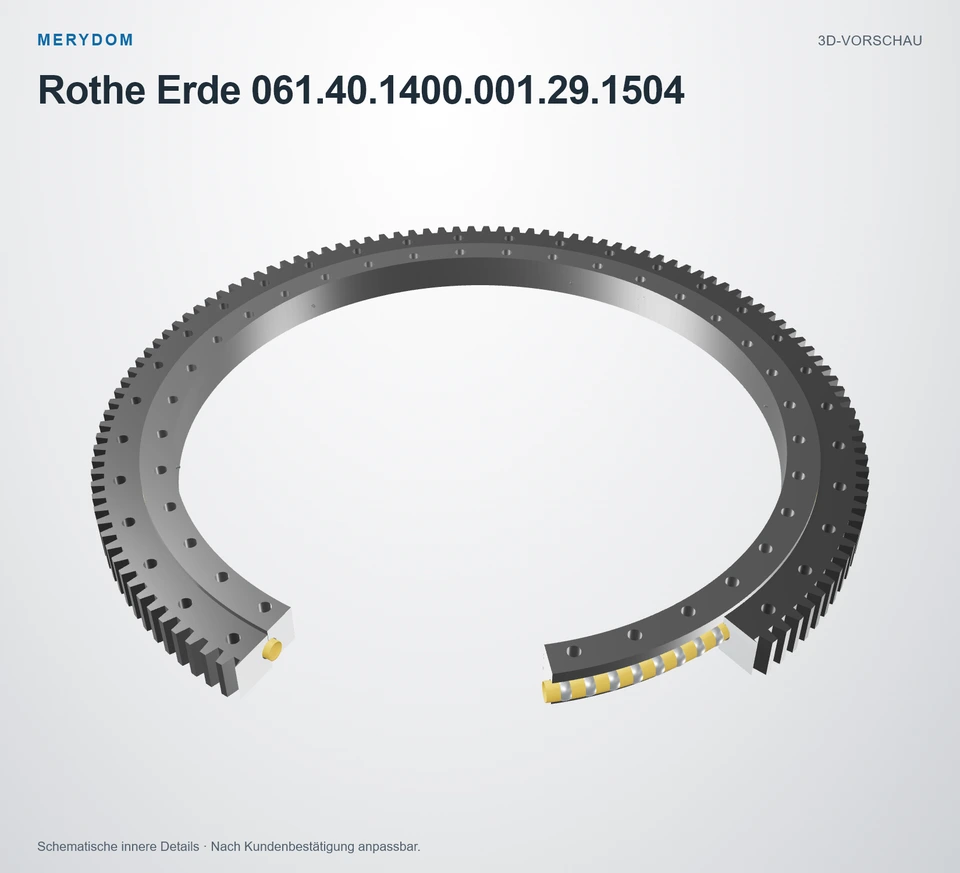 Vorschau des 3D-Modells des MERYDOM-Ersatzdrehkranzes für Rothe Erde 061.40.1400.001.29.1504.