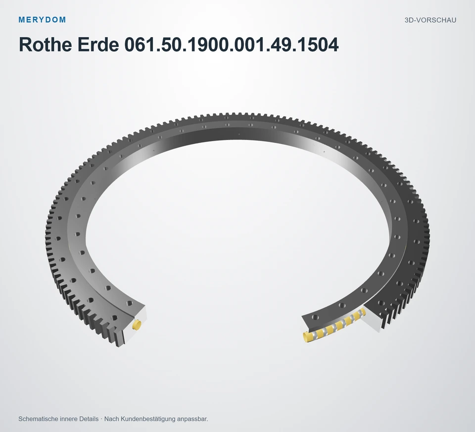 Vorschau des 3D-Modells des MERYDOM-Ersatzdrehkranzes für Rothe Erde 061.50.1900.001.49.1504.