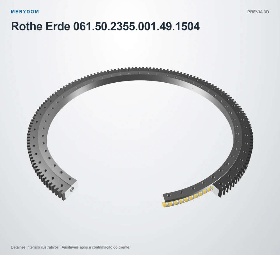 Prévia do modelo 3D do rolamento de giro de substituição MERYDOM para Rothe Erde 061.50.2355.001.49.1504.