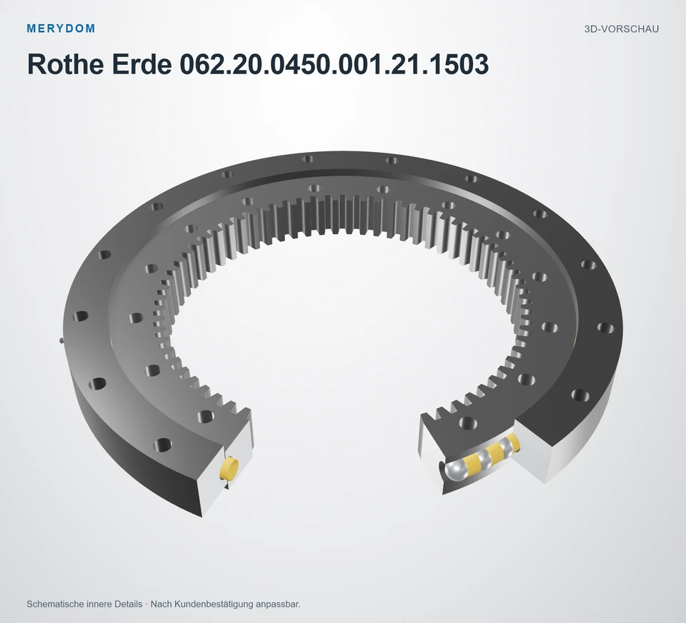 Vorschau des 3D-Modells des MERYDOM-Ersatzdrehkranzes für Rothe Erde 062.20.0450.001.21.1503.
