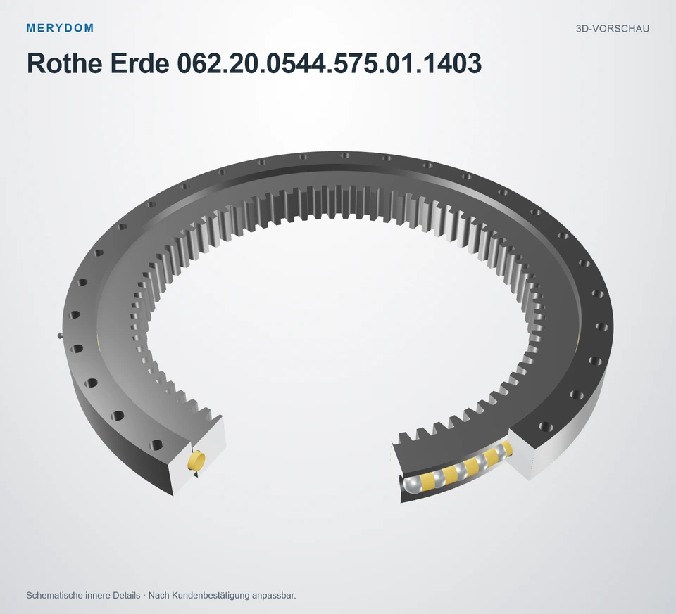 Vorschau des 3D-Modells des MERYDOM-Ersatzdrehkranzes für Rothe Erde 062.20.0544.575.01.1403.