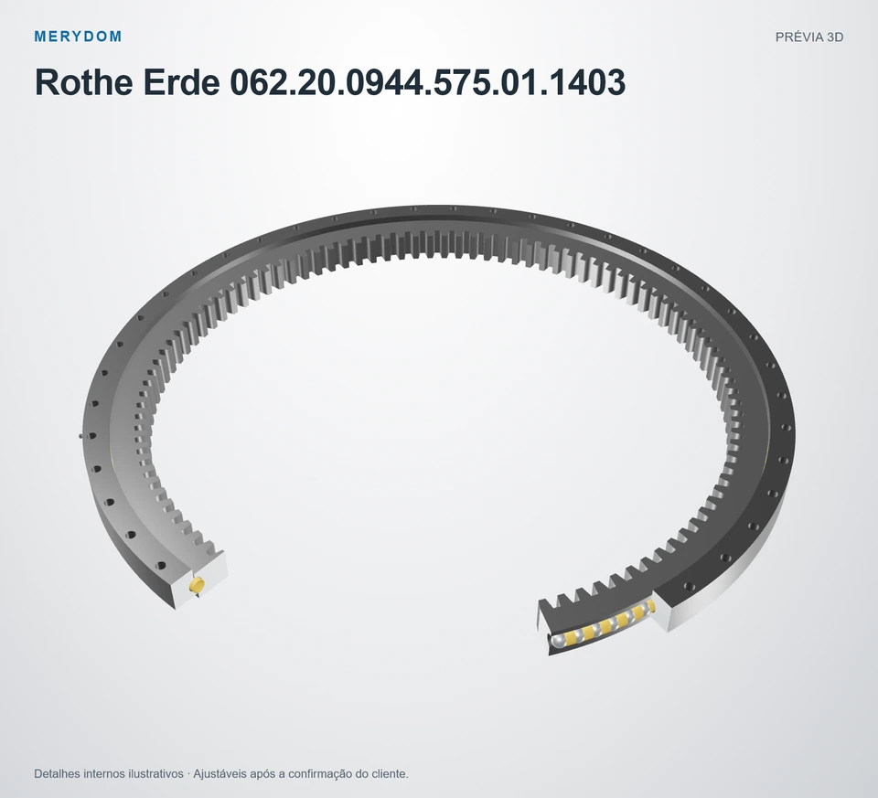 Prévia do modelo 3D do rolamento de giro de substituição MERYDOM para Rothe Erde 062.20.0944.575.01.1403.
