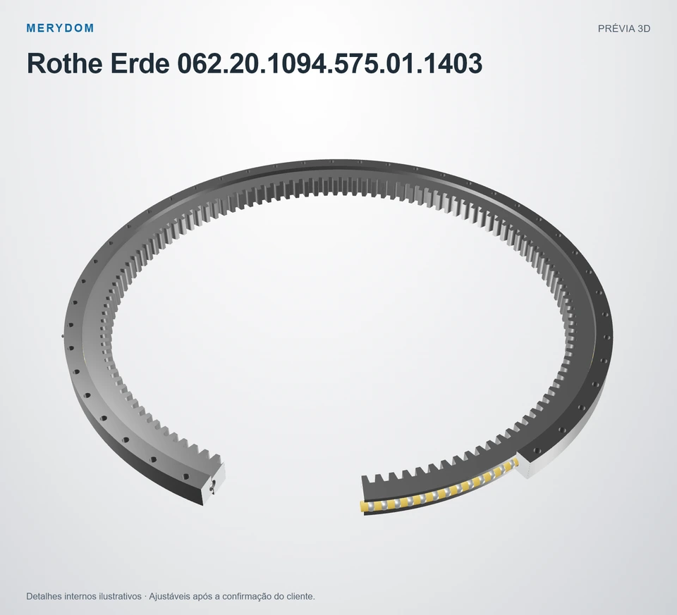 Prévia do modelo 3D do rolamento de giro de substituição MERYDOM para Rothe Erde 062.20.1094.575.01.1403.