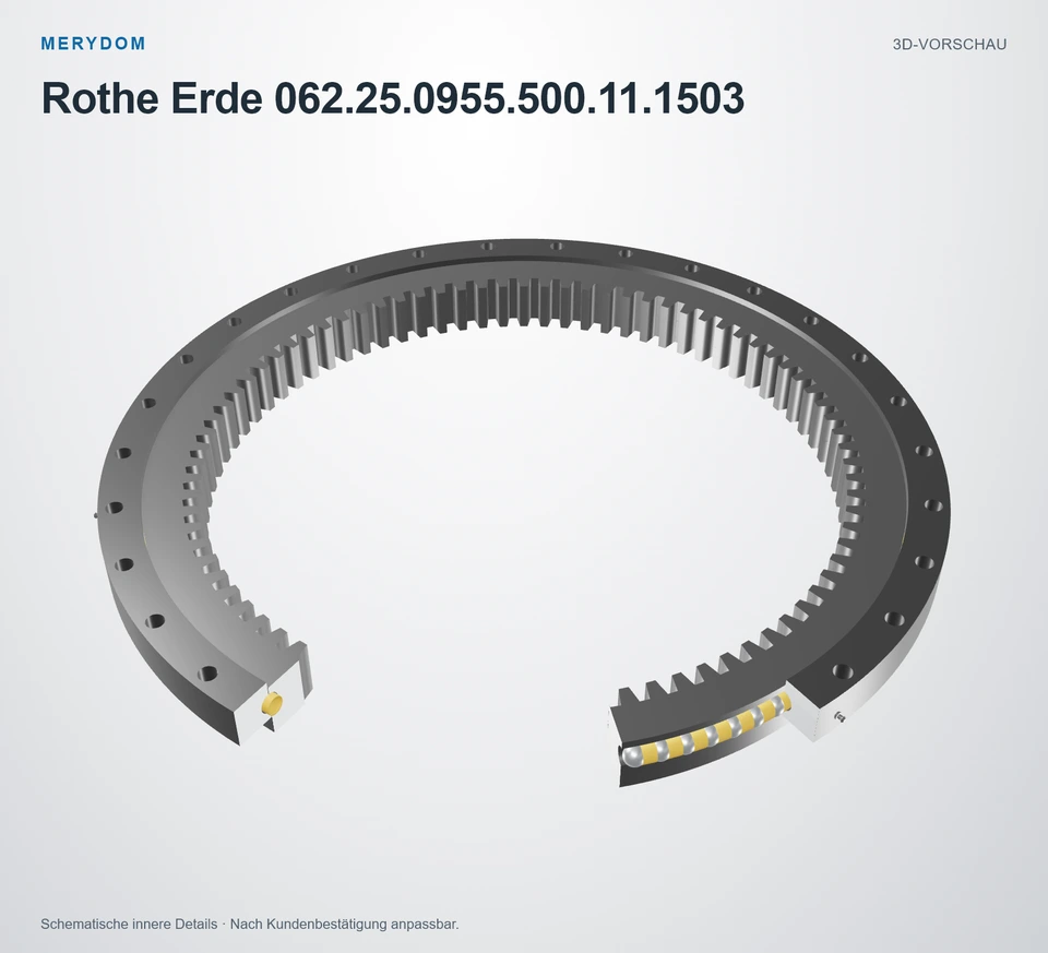 Vorschau des 3D-Modells des MERYDOM-Ersatzdrehkranzes für Rothe Erde 062.25.0955.500.11.1503.