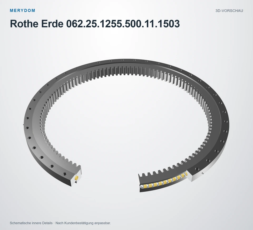 Vorschau des 3D-Modells des MERYDOM-Ersatzdrehkranzes für Rothe Erde 062.25.1255.500.11.1503.