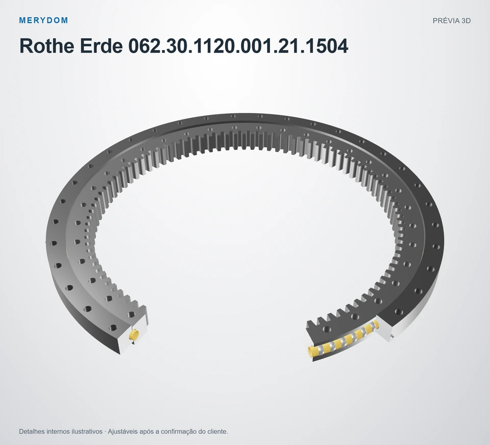 Prévia do modelo 3D do rolamento de giro de substituição MERYDOM para Rothe Erde 062.30.1120.001.21.1504.