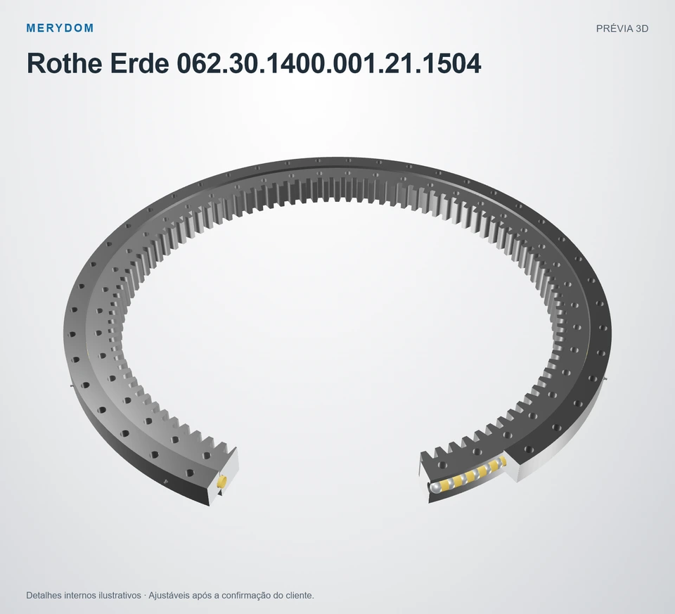 Prévia do modelo 3D do rolamento de giro de substituição MERYDOM para Rothe Erde 062.30.1400.001.21.1504.