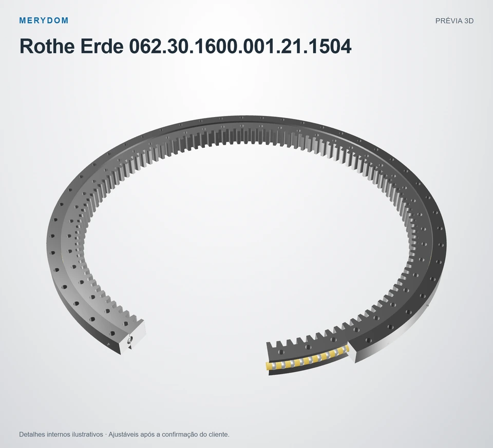 Prévia do modelo 3D do rolamento de giro de substituição MERYDOM para Rothe Erde 062.30.1600.001.21.1504.