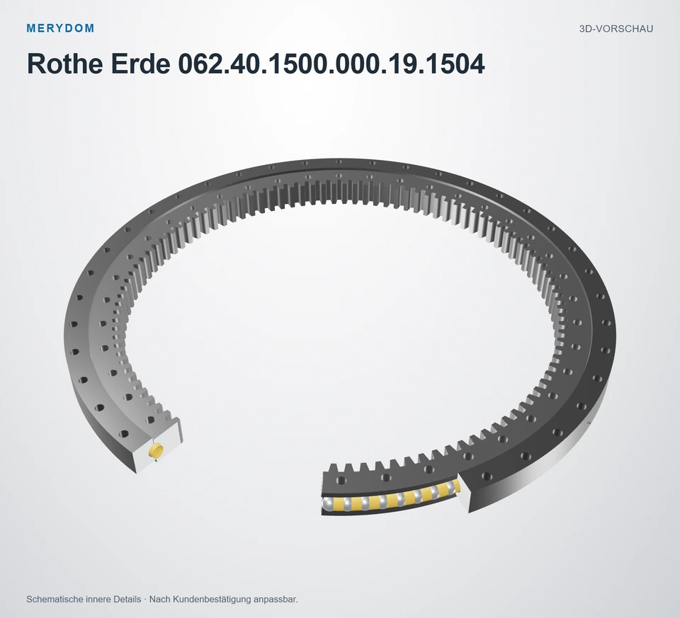 Vorschau des 3D-Modells des MERYDOM-Ersatzdrehkranzes für Rothe Erde 062.40.1500.000.19.1504.