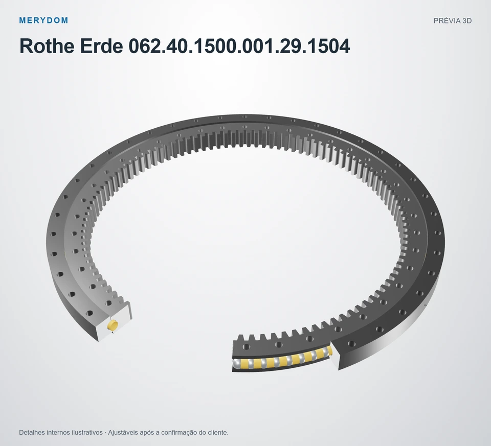 Prévia do modelo 3D do rolamento de giro de substituição MERYDOM para Rothe Erde 062.40.1500.001.29.1504.