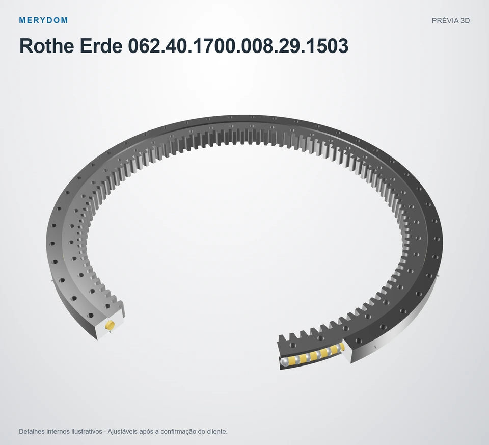 Prévia do modelo 3D do rolamento de giro de substituição MERYDOM para Rothe Erde 062.40.1700.008.29.1503.