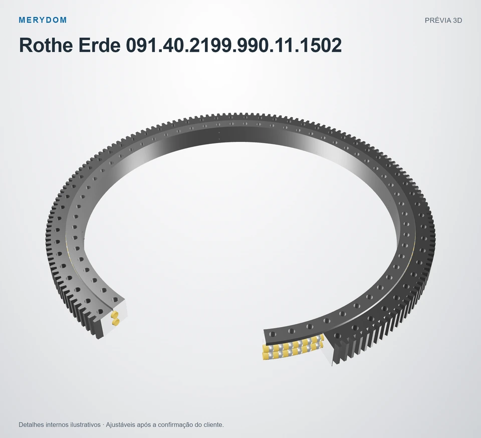 Prévia do modelo 3D do rolamento de giro de substituição MERYDOM para Rothe Erde 091.40.2199.990.11.1502.