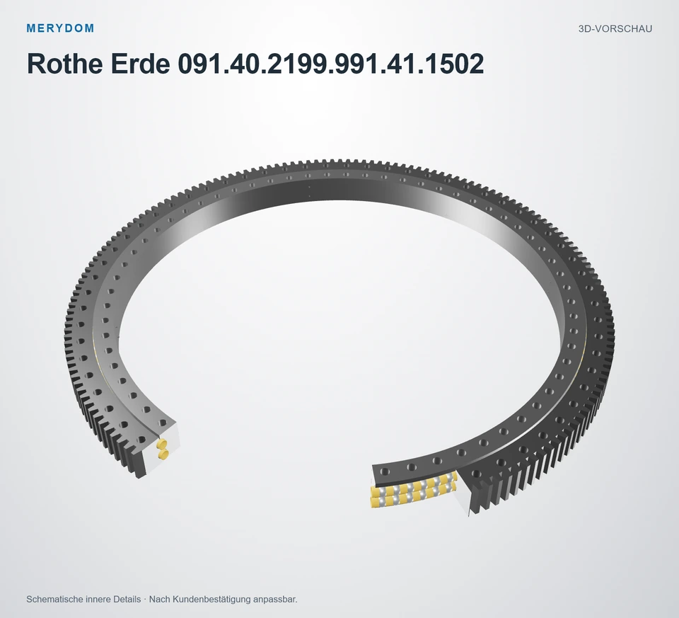 Vorschau des 3D-Modells des MERYDOM-Ersatzdrehkranzes für Rothe Erde 091.40.2199.991.41.1502.