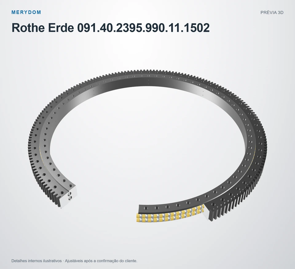 Prévia do modelo 3D do rolamento de giro de substituição MERYDOM para Rothe Erde 091.40.2395.990.11.1502.