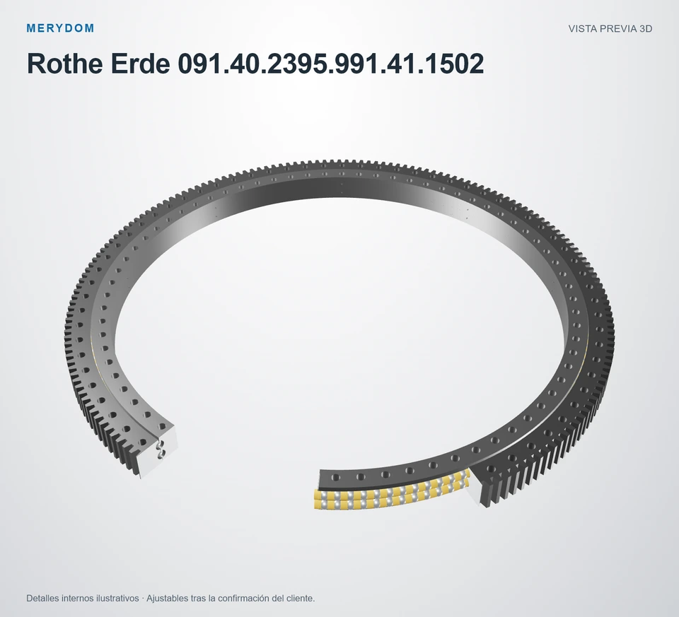 Vista previa del modelo 3D de la corona de giro de sustitución MERYDOM para Rothe Erde 091.40.2395.991.41.1502.