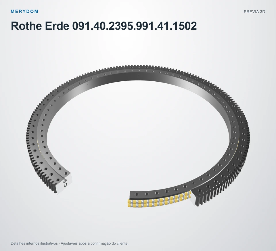 Prévia do modelo 3D do rolamento de giro de substituição MERYDOM para Rothe Erde 091.40.2395.991.41.1502.