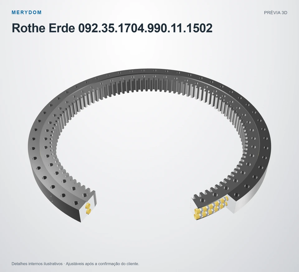 Prévia do modelo 3D do rolamento de giro de substituição MERYDOM para Rothe Erde 092.35.1704.990.11.1502.