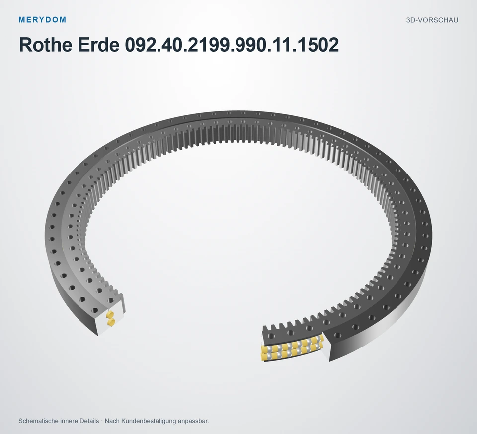Vorschau des 3D-Modells des MERYDOM-Ersatzdrehkranzes für Rothe Erde 092.40.2199.990.11.1502.