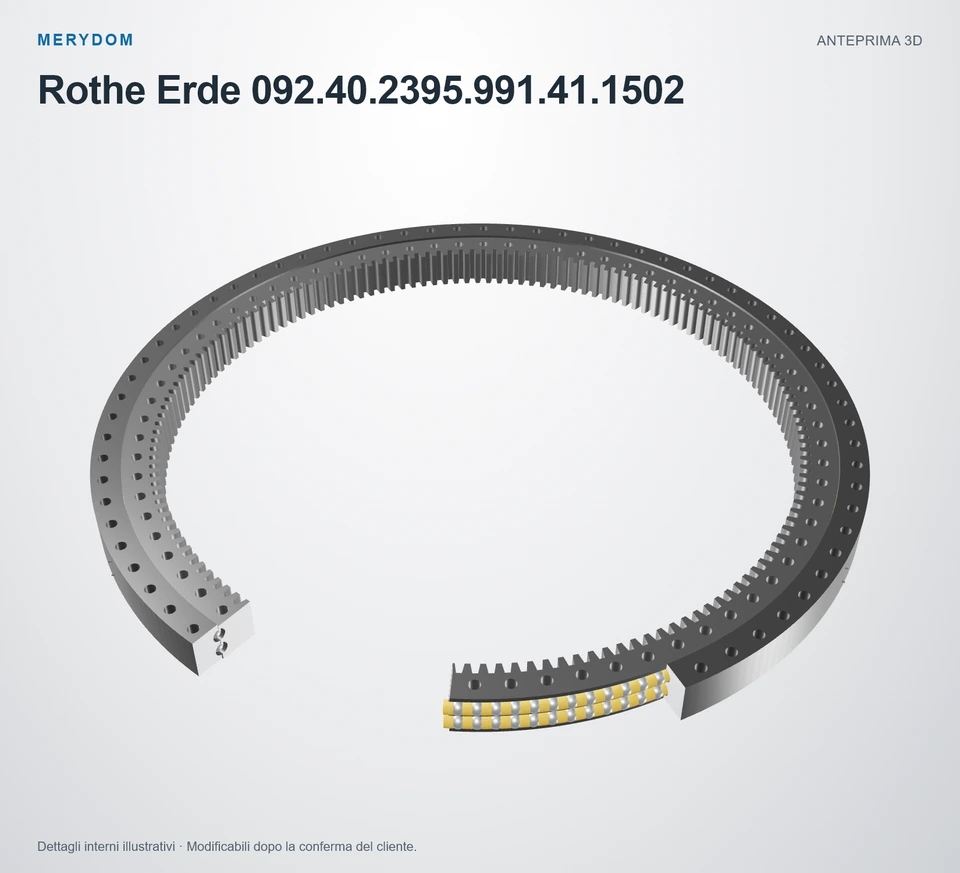 Anteprima del modello 3D del cuscinetto di rotazione sostitutivo MERYDOM per Rothe Erde 092.40.2395.991.41.1502.