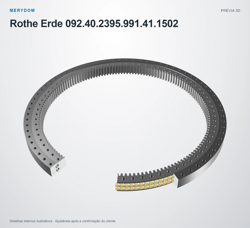 Prévia do modelo 3D do rolamento de giro de substituição MERYDOM para Rothe Erde 092.40.2395.991.41.1502.