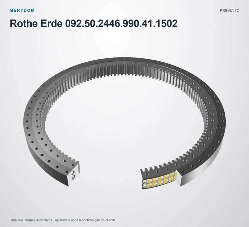 Prévia do modelo 3D do rolamento de giro de substituição MERYDOM para Rothe Erde 092.50.2446.990.41.1502.