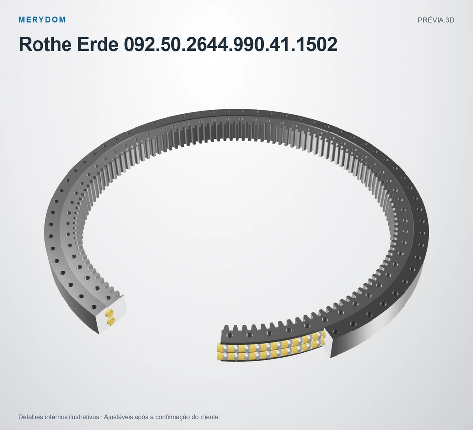 Prévia do modelo 3D do rolamento de giro de substituição MERYDOM para Rothe Erde 092.50.2644.990.41.1502.