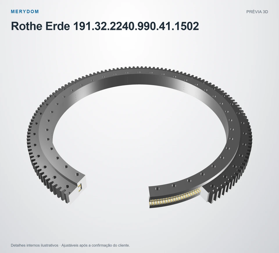 Prévia do modelo 3D do rolamento de giro de substituição MERYDOM para Rothe Erde 191.32.2240.990.41.1502.