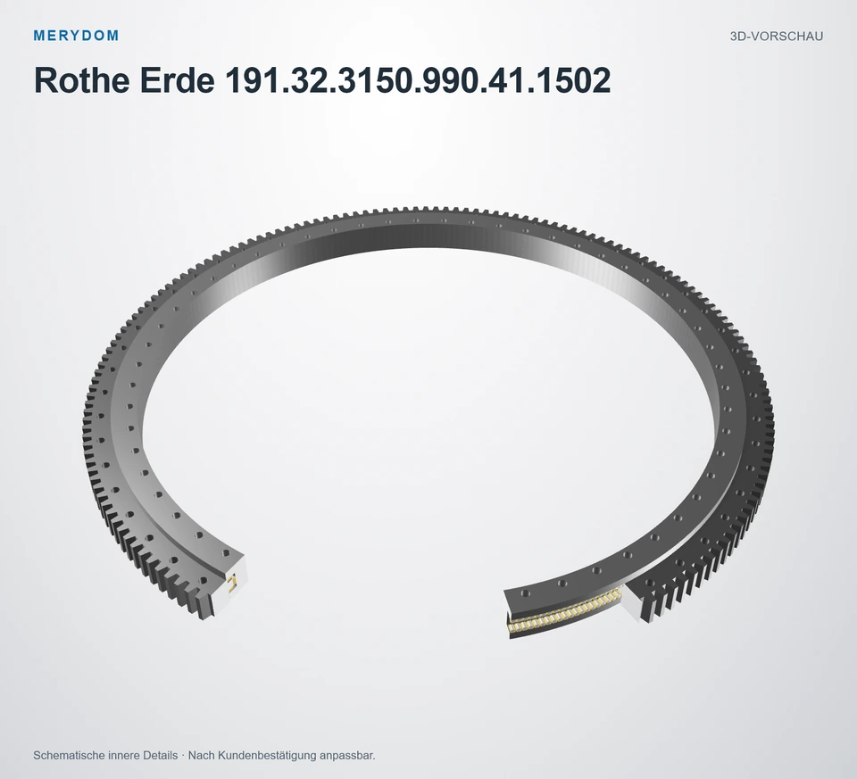 Vorschau des 3D-Modells des MERYDOM-Ersatzdrehkranzes für Rothe Erde 191.32.3150.990.41.1502.