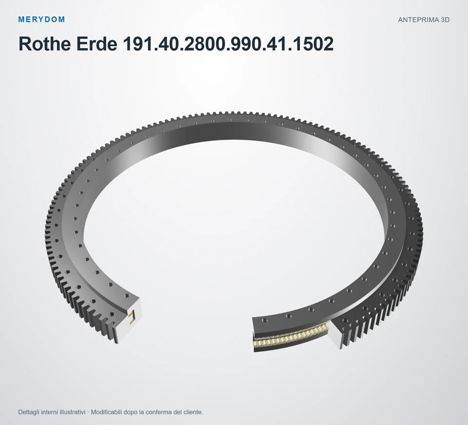 Anteprima del modello 3D del cuscinetto di rotazione sostitutivo MERYDOM per Rothe Erde 191.40.2800.990.41.1502.