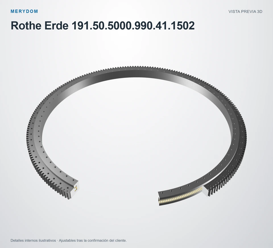 Vista previa del modelo 3D de la corona de giro de sustitución MERYDOM para Rothe Erde 191.50.5000.990.41.1502.